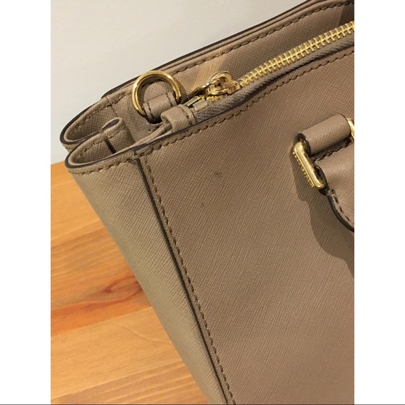 Michael Kors Kellen Satchel Bag in Taupe - Picture 9 of 14
